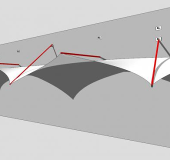 灰色创意张拉膜SU模型下载_sketchup草图大师SKP模型