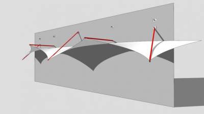 灰色创意张拉膜SU模型下载_sketchup草图大师SKP模型