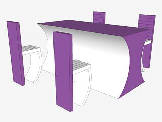 创意异形<em>桌子椅子</em>SU模型下载_sketchup草图大师SKP模型