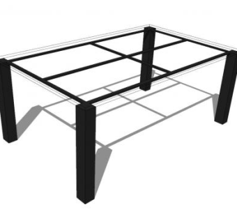 玻璃茶几SU模型下载_sketchup草图大师SKP模型