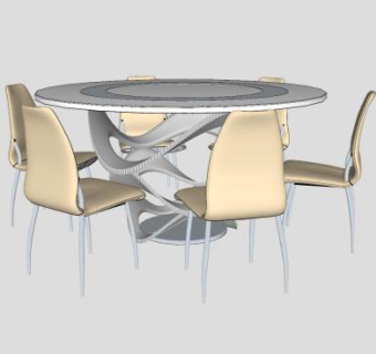 异形餐桌椅家具sketchup模型下载_sketchup草图大师SKP模型