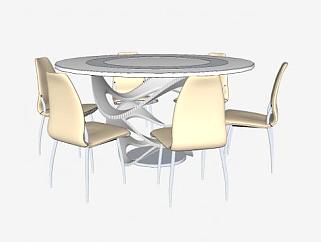 异形餐桌椅家具sketchup模型下载_sketchup草图大师SKP模型