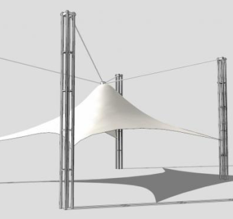 伞形张拉膜SU模型下载_sketchup草图大师SKP模型
