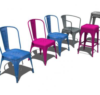 塑料凳扶手凳SU模型下载_sketchup草图大师SKP模型