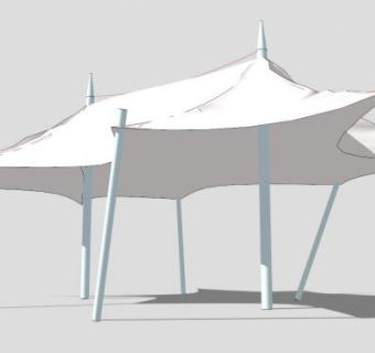 大型张拉式膜结构SU模型下载_sketchup草图大师SKP模型
