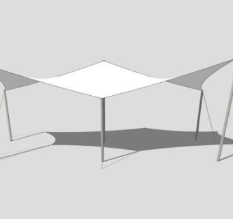 张拉式膜结构停车场SU模型下载_sketchup草图大师SKP模型