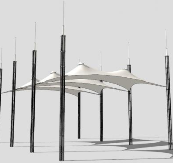 创意景观张拉膜结构SU模型下载_sketchup草图大师SKP模型