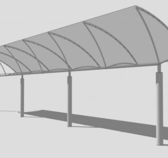 白色张拉膜结构SU模型下载_sketchup草图大师SKP模型