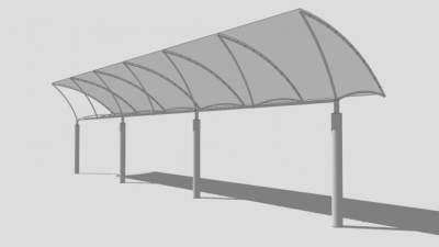 白色张拉膜结构SU模型下载_sketchup草图大师SKP模型