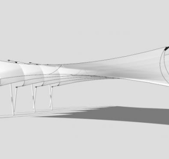 白色景观张拉膜结构SU模型下载_sketchup草图大师SKP模型