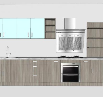 简约样板橱柜SU模型下载_sketchup草图大师SKP模型