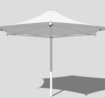 伞形白色遮阳张拉膜SU模型下载_sketchup草图大师SKP模型