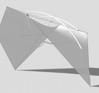 白色索膜结构SU模型下载_sketchup草图大师SKP模型