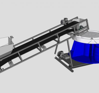 滚筒式筛沙机SU模型_su模型下载 草图大师模型_SKP模型