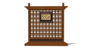 中式实木座屏SU模型下载_sketchup草图大师SKP模型