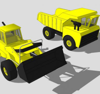 儿童玩具铲车SU模型下载_sketchup草图大师SKP模型