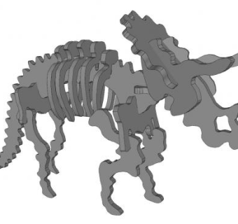 恐龙骨架工艺品SU模型下载_sketchup草图大师SKP模型