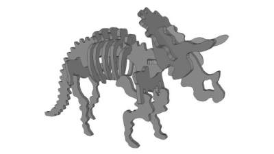 恐龙骨架工艺品SU模型下载_sketchup草图大师SKP模型