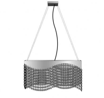 圆形水晶装饰吊灯SU模型下载_sketchup草图大师SKP模型