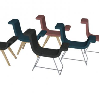 当代木质座椅SU模型下载_sketchup草图大师SKP模型