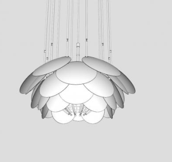 松果造型吊灯灯具SU模型下载_sketchup草图大师SKP模型
