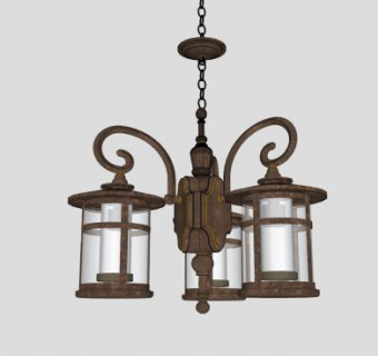 欧式复古吊灯SU模型下载_sketchup草图大师SKP模型