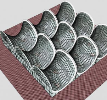 玻璃张拉膜棚停车场SU模型下载_sketchup草图大师SKP模型