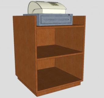 柜子上的打票机SU模型下载_sketchup草图大师SKP模型