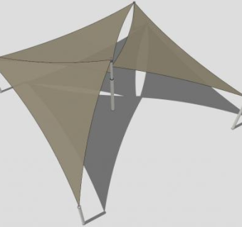 张拉膜构筑SU模型下载_sketchup草图大师SKP模型
