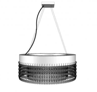 圆形水晶装饰吊灯灯具SU模型下载_sketchup草图大师SKP模型