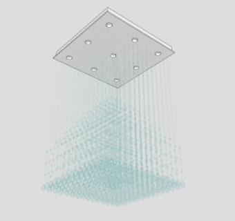 方形LED水晶吊灯灯具SU模型下载_sketchup草图大师SKP模型