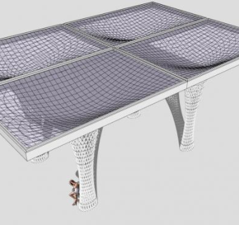 淡紫色张拉膜构筑SU模型下载_sketchup草图大师SKP模型