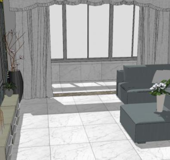 欧式风格样板间SU模型下载_sketchup草图大师SKP模型