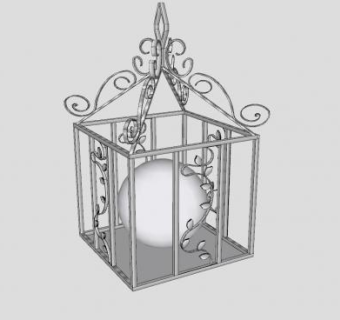装饰牢笼吊灯灯具SU模型下载_sketchup草图大师SKP模型