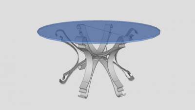 圆形玻璃桌子sketchup模型下载_sketchup草图大师SKP模型