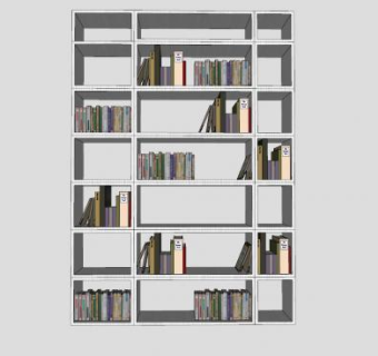 简易书架书柜SU模型下载_sketchup草图大师SKP模型