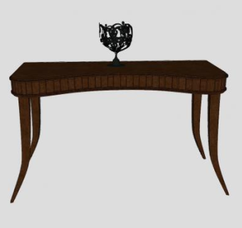 实木边桌子和铁艺水果篮SU模型下载_sketchup草图大师SKP模型