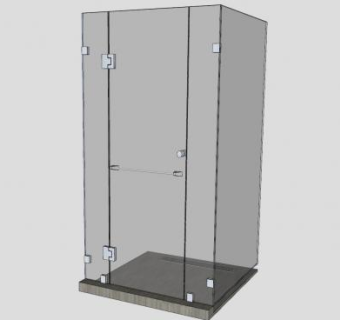 浴室玻璃门SU模型下载_sketchup草图大师SKP模型