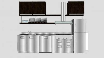 厨房橱柜餐具电器SU模型下载_sketchup草图大师SKP模型