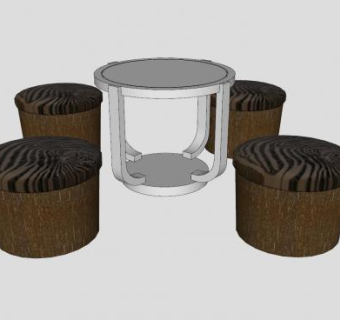 圆凳圆桌SU模型下载_sketchup草图大师SKP模型