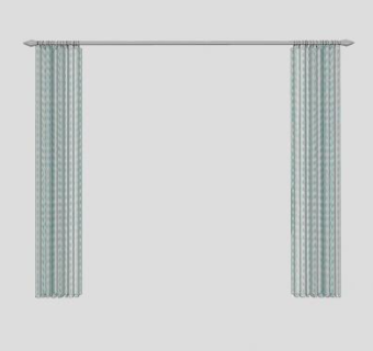 带杆的窗帘SU模型下载_sketchup草图大师SKP模型