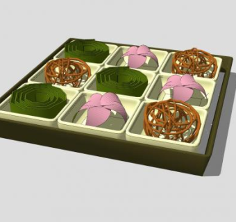 九宫格糕点SU模型下载_sketchup草图大师SKP模型