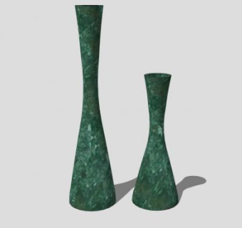 翠绿色花瓶摆件SU模型下载_sketchup草图大师SKP模型