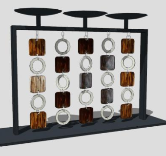 现代客厅玄关摆件SU模型下载_sketchup草图大师SKP模型