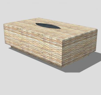 藤编纸巾盒SU模型下载_sketchup草图大师SKP模型