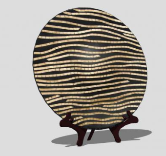 艺术陶瓷碟摆件SU模型下载_sketchup草图大师SKP模型