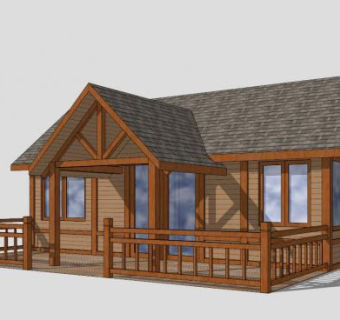 现代化小木屋SU模型下载_sketchup草图大师SKP模型