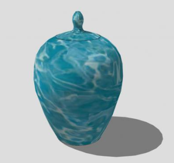 天蓝色陶瓷器皿SU模型下载_sketchup草图大师SKP模型