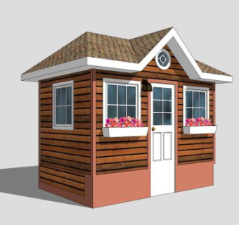 欧式木屋SU模型下载_sketchup草图大师SKP模型