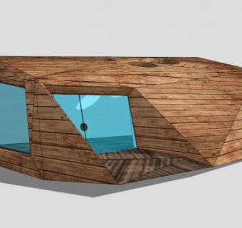 独特个性木屋SU模型下载_sketchup草图大师SKP模型